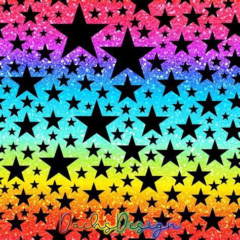 Rainbow Glitter Stars