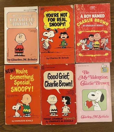 CHARLIE BROWN BOOKS By Charles Schulz Peanuts Snoopy LOT OF 6 Paperback