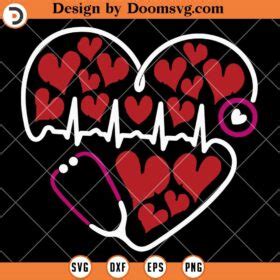 Nurse Valentine Svg Nurse Heart Svg Nurse Shirt Svg Nurse Svg Doomsvg