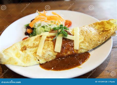 Omelette Riceomurice Japanese Food Stock Photo Image Of High