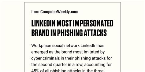 Linkedin Most Impersonated Brand In Phishing Attacks Briefly