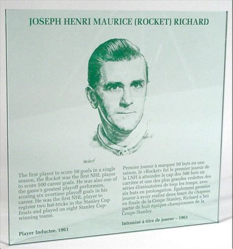 Rocket Richard Hockey Hall of Fame Plaque