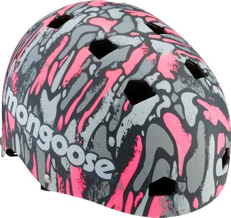 Mongoose Youth Logo Camo Grit Helmet Pinkgrey Sports