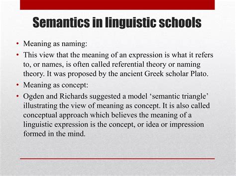 Semantics And Pragmatics Ppt