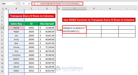 How To Transpose Every N Rows To Columns In Excel 2 Easy Methods