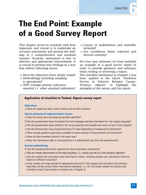 8) Chapter 6 - Example of Good Survey Report (Pgs 131-174) | Sample Size Determination | Survey ...