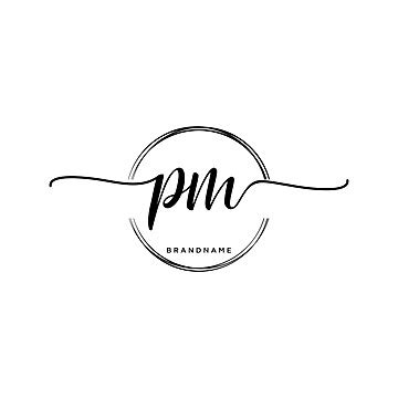 Vector Template Of A Circle With Handwritten Initials Pm Logo Vector