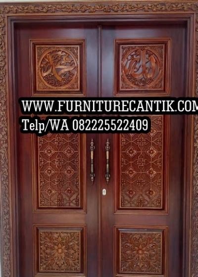 Pintu Masjid Kayu Jati Kombinasi Ukiran Haidi Jati Furniture