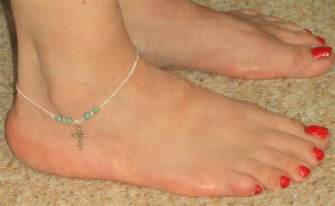 Silver Anklet Cross Turquoise Ankle Bracelet Cross Jewelry Etsy