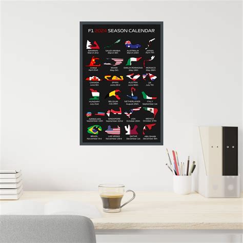 Formula One Calendar F Wall Art Poster Circuits Print