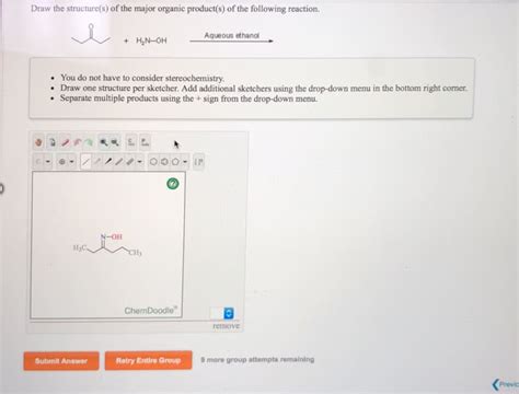 Oneclass Draw The Structure S Of The Major Organic Product S Of The