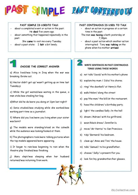 Past Simple Vs Past Continuous English Esl Worksheets Pdf And Doc