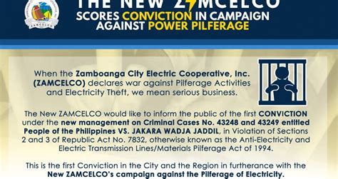 The New ZAMCELCO Scores Conviction In Campaign Against Power Pilferage