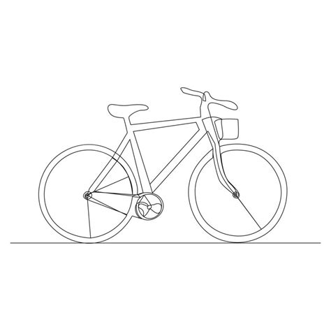 One line continuous bicycle outline vector art drawing 30909789 Vector Art at Vecteezy