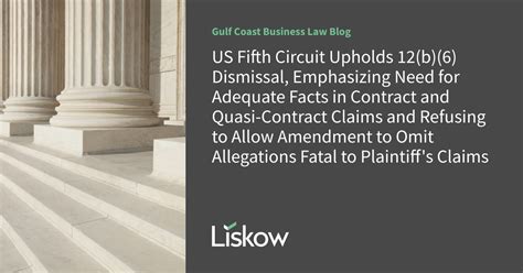 US Fifth Circuit Upholds 12 B 6 Dismissal Emphasizing Need For