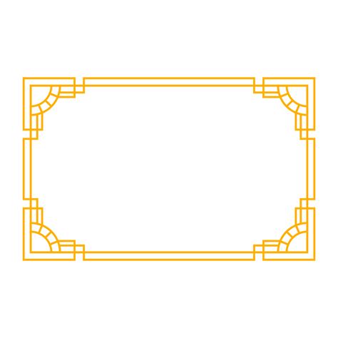 Art Deco Frame Outline Stroke In Golden Color For Classy And Luxury