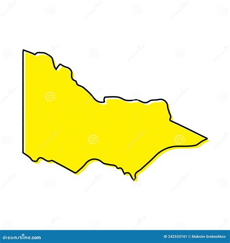 Simple Outline Map Of Victoria Is A State Of Australia Stock