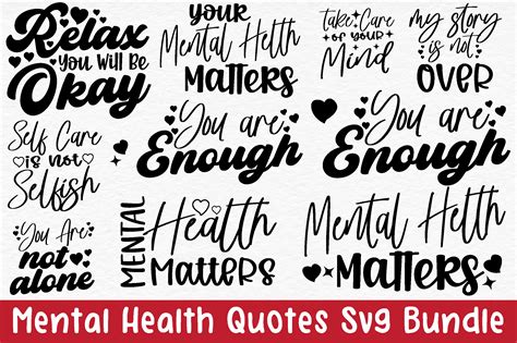 Mental Health Quotes Svg Bundle Graphic By Bdb Graphics Creative Fabrica