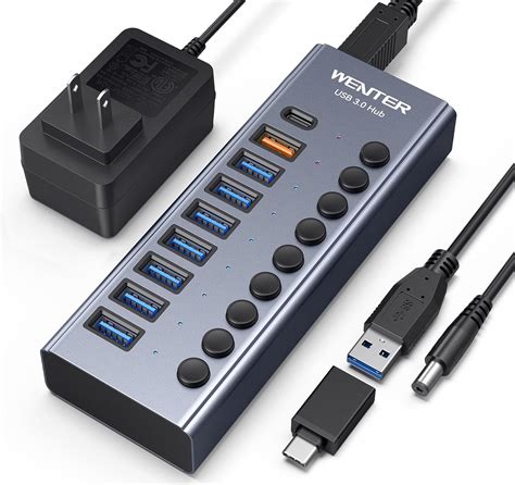 Amazon Powered USB Hub For PC Wenter 9 In 1 USB Hub Splitter 7