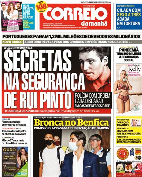 Capa Correio da Manhã 4 setembro 2020 capasjornais pt