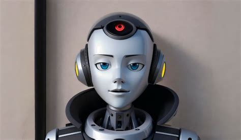 Premium AI Image Portrait Of Robot On Gray Background Modern Cyborg