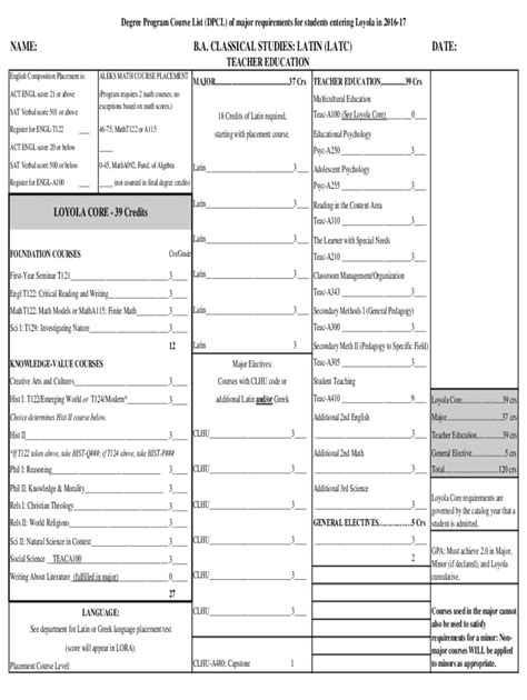 Fillable Online Exploratory And Pre Professional Curriculawayne State