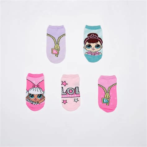 Lol Surprise Girls Lol Surprise 5 Pack No Show Socks Pink Multi Fits Sock