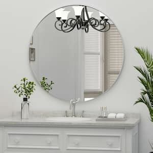 PAIHOME 30 In W X 30 In H Large Round Mirror Metal Framed Wall