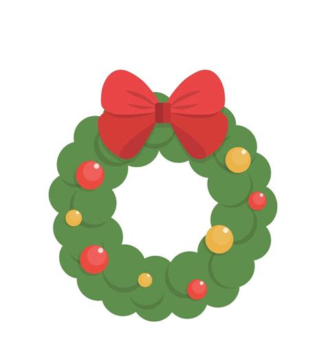 Christmas Wreath With Bright Red And Green Plants Ball Decoration