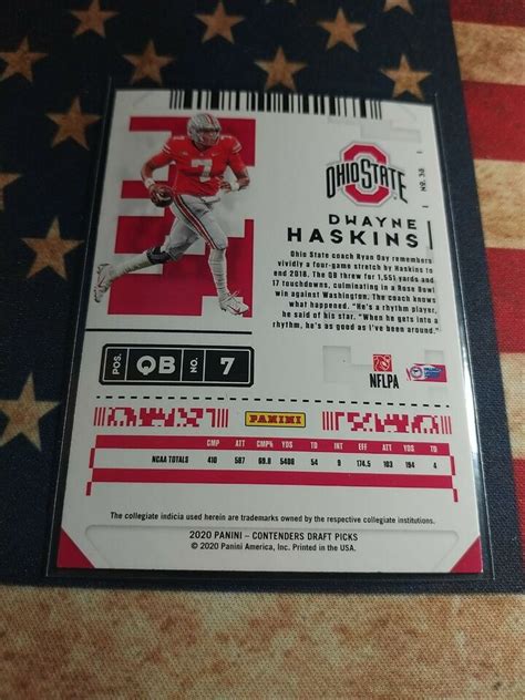 Panini Contenders Draft Picks Dwayne Haskins Ohio State Season