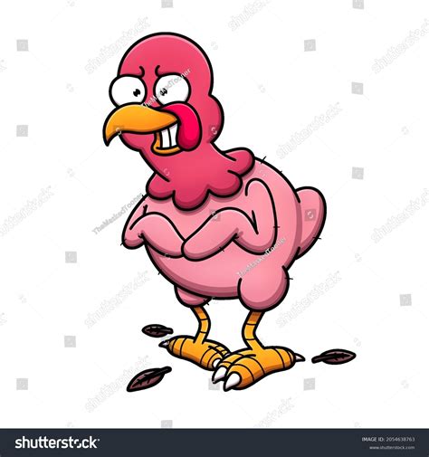 Naked Cartoon Turkey Vector Illustration Simple Stock Off