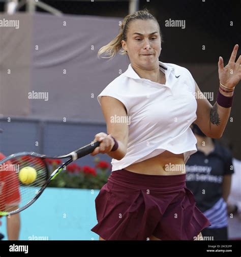 Aryna Sabalenka Of Belarus In Action During Her Quarterfinal Match