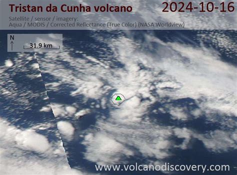 Latest Satellite Images of Tristan da Cunha Volcano