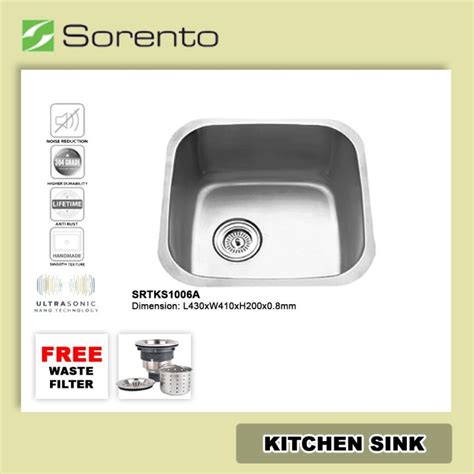 SORENTO Undermount Handmade 304 Stainless Steel Nano Kitchen Sink