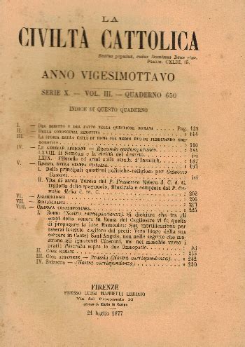 Antichi Libri Online La Civiltà Cattolica Anno 28 quaderno 650 AA VV