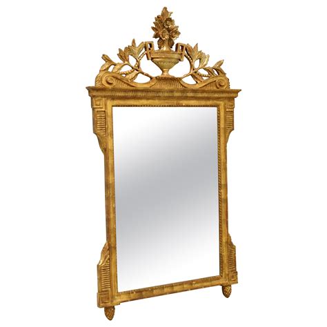 Mid 20th Century Gold Gilt Carved Neoclassical Style Beveled Wall