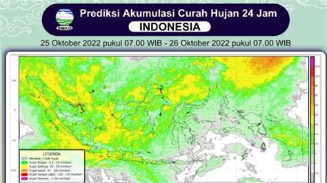 Prakiraan Hujan Wilayah Indonesia Selasa Oktober Bmkg