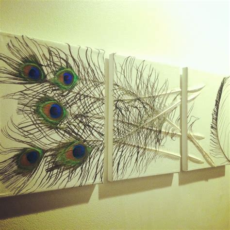 Peacock canvas art | Peacock feather decor, Feather crafts, Feather decor