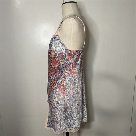 Victorias Secret Floral Satin Mini Slip Dress Gem