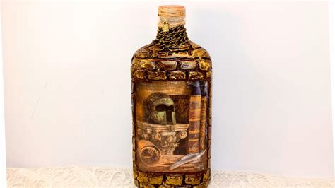 Diy Decoupage Bottles Tutorial Lesson For Begginners Glass Bottle T