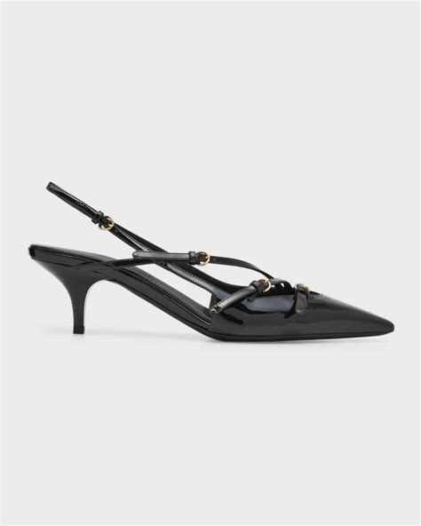 Miu Miu Patent Buckle Trio Slingback Pumps Neiman Marcus