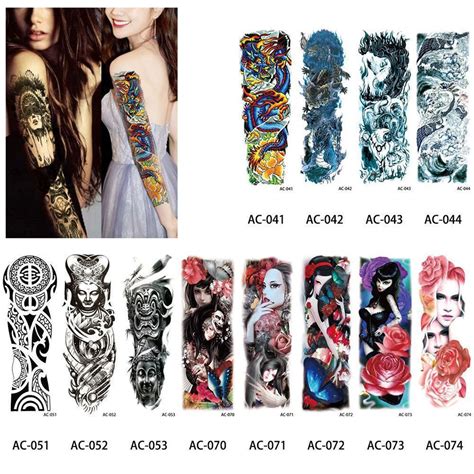 Aliexpress Buy Sexy Waterproof Temporary Tattoo Sticker Full Arm