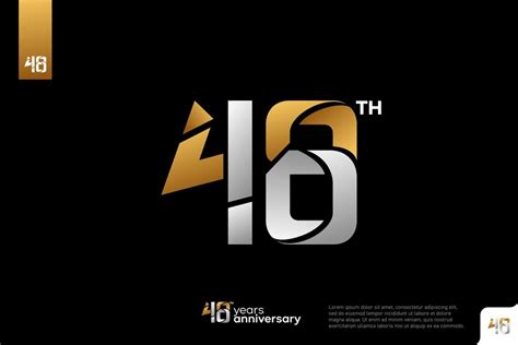 Premium Vector | Gold silver number 48 logo icon design on black ...