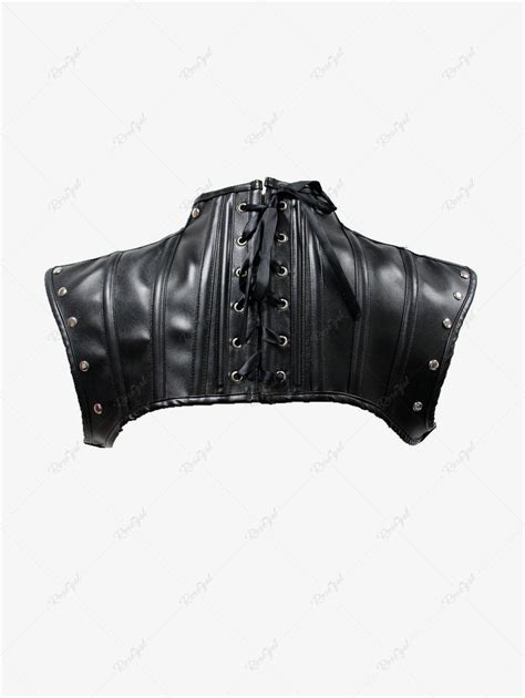 💗dvorah Loves💗 Gothic Steampunk Lace Up Pu Leather Rivets Shrug Bolero