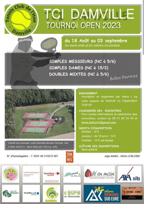 Tournoi Open Du Tci Tennis Club De L Iton Damville