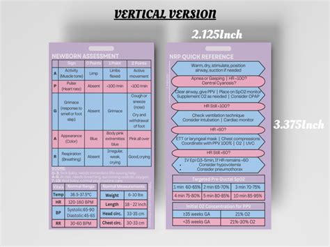 Newborn Assessment & NRP Quick Reference Badge Buddy Card - Study In ...