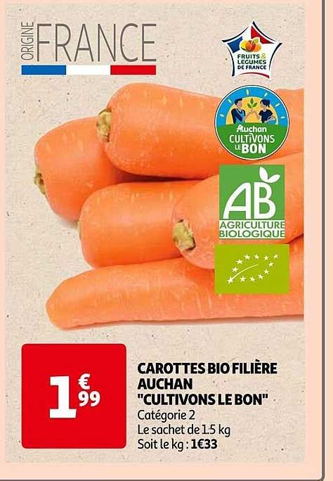 Promo Carottes Bio Fili Re Auchan Cultivons Le Bon Chez Auchan