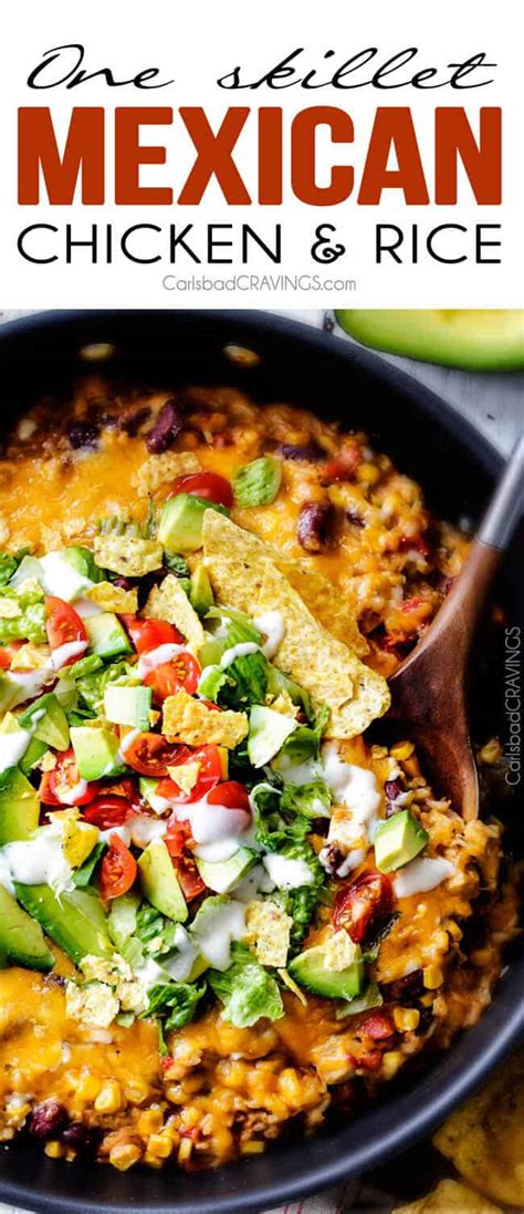 Mexican Chicken And Rice One Skillet Recipe Carlsbad Cravings