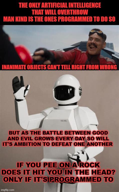 Image Tagged In Dr Robotnik Pushing Button Frank S Robot Memes Imgflip