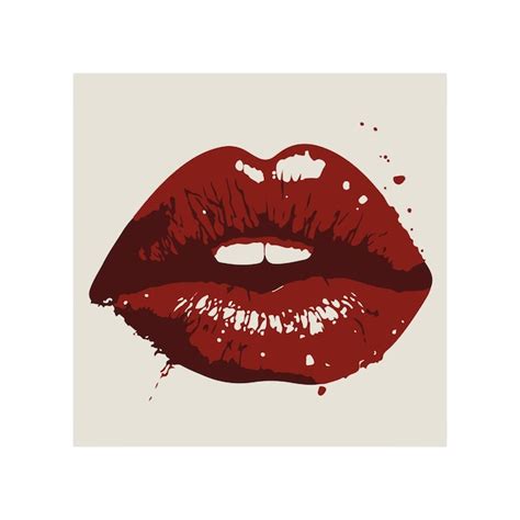 Premium Vector Glossy Colored And Sexy Red Lips Card In Splash Of